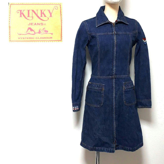 KINKY HYSTERIC denim double zip jumpsuit
