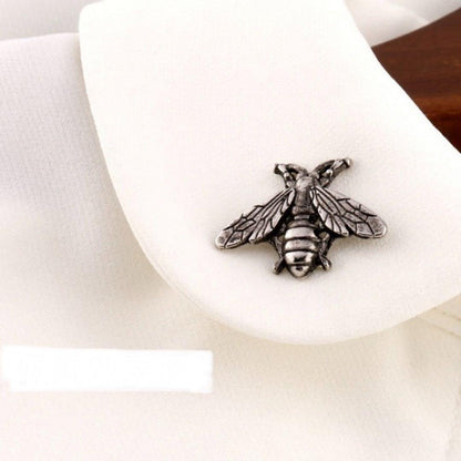 Antique Style Bee Lapel Pin Brooch Pin Badge Alloy Silver Bee