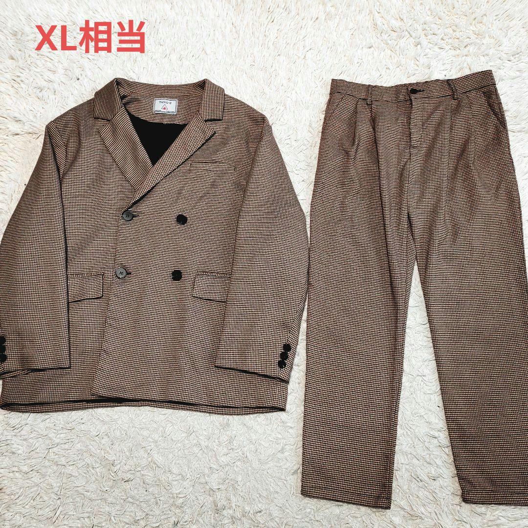 Setup suit double button houndstooth pattern oversize XL equivalent