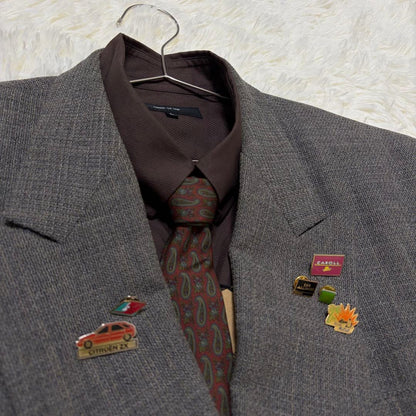 [Luxurious 4-piece set] Ferragamo tie double setup pins wedding L