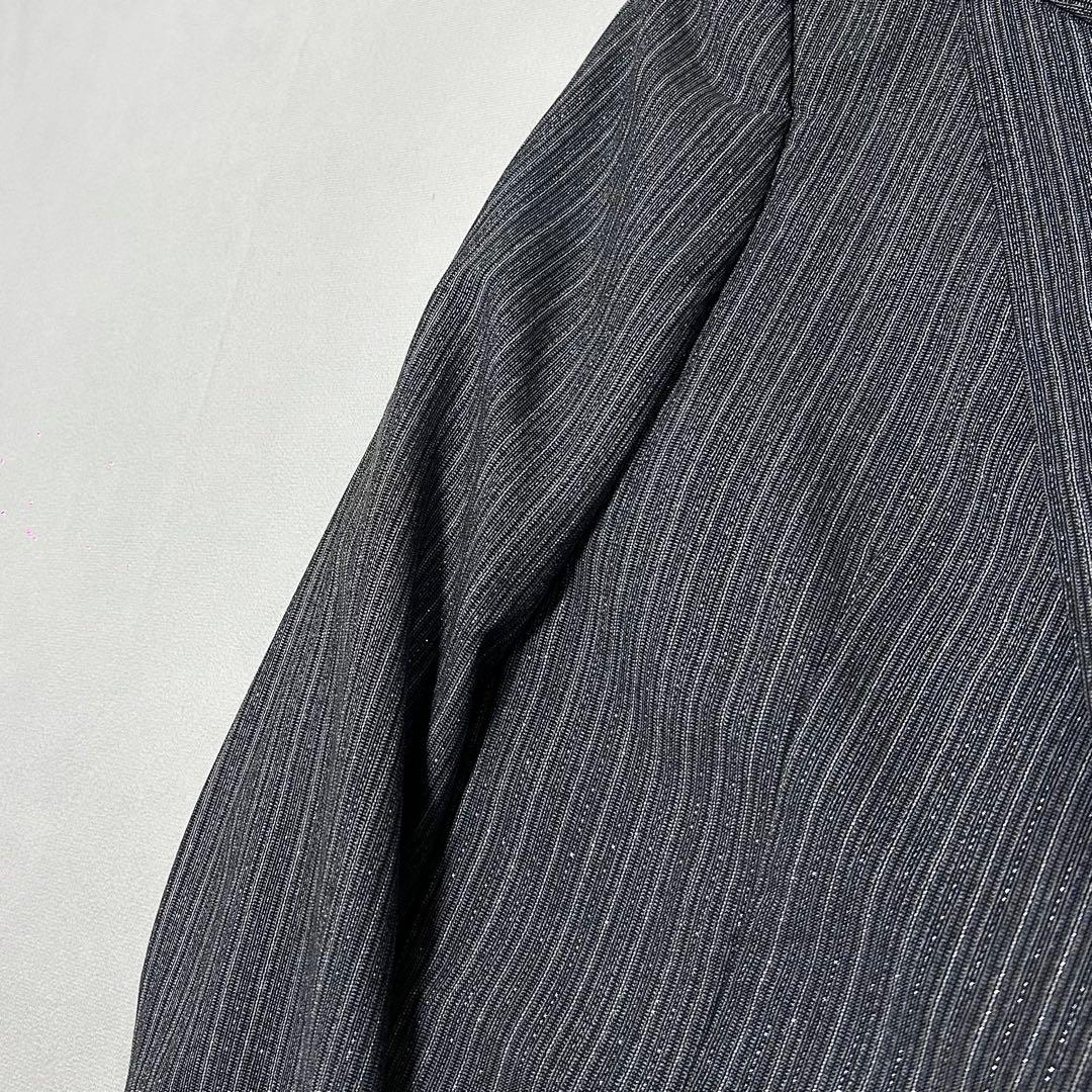 90s West Germany Striped Power Shoulder Tailored Jacket Short Length