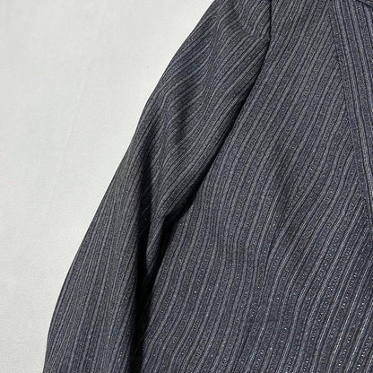 90s West Germany Striped Power Shoulder Tailored Jacket Short Length