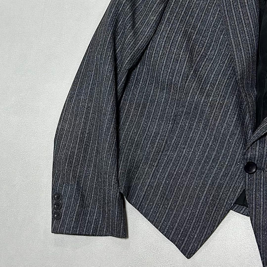 90s West Germany Striped Power Shoulder Tailored Jacket Short Length