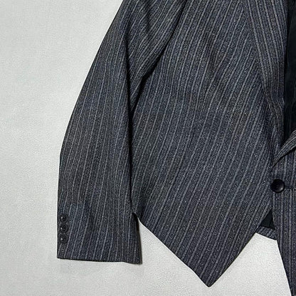 90s West Germany Striped Power Shoulder Tailored Jacket Short Length