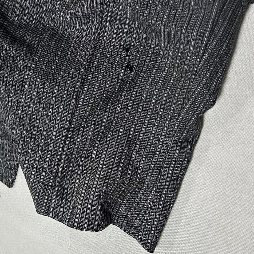 90s West Germany Striped Power Shoulder Tailored Jacket Short Length