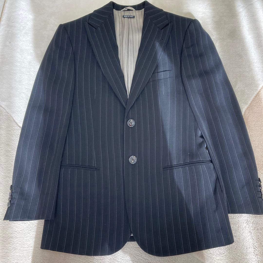 Giorgio Armani Italian black striped suit