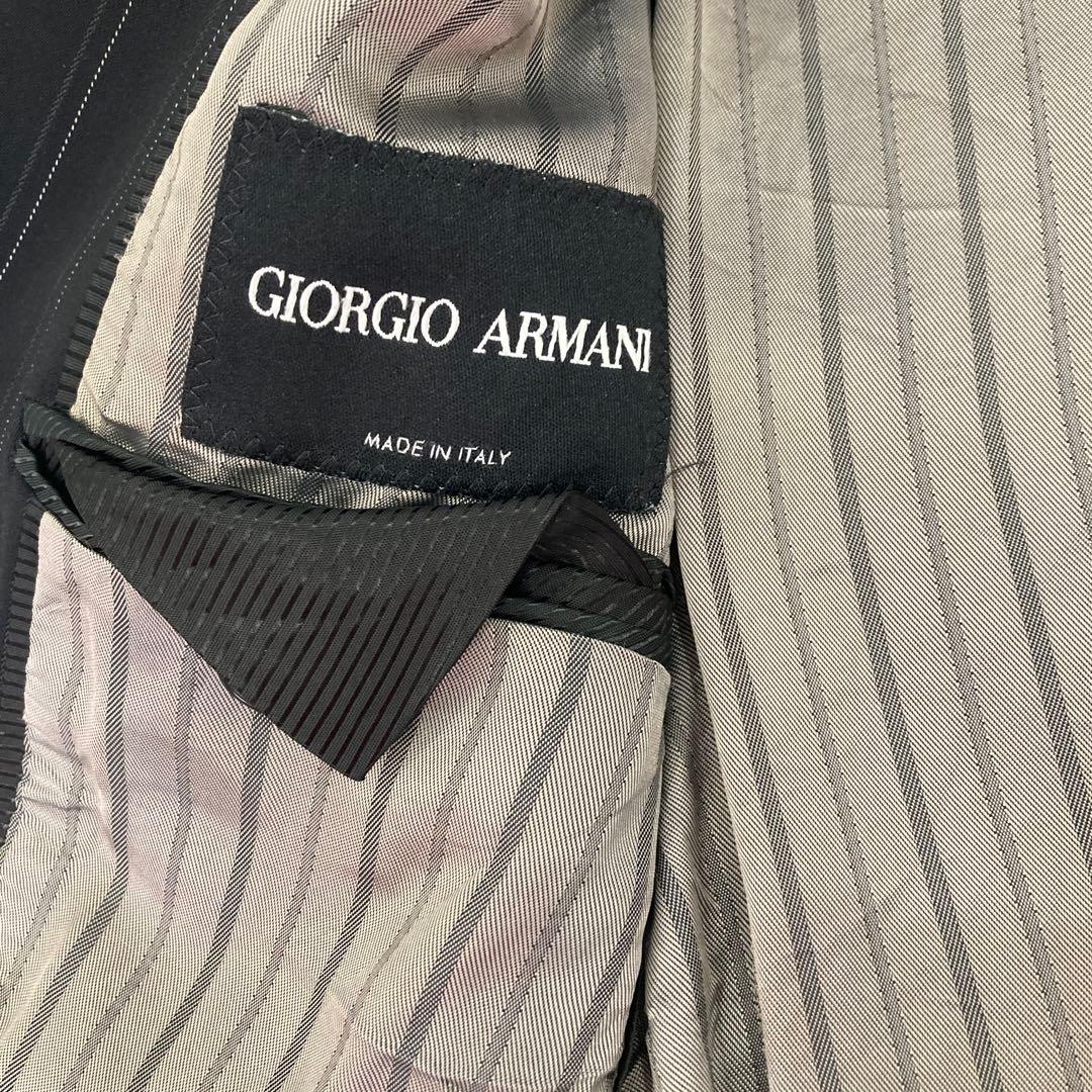 Giorgio Armani Italian black striped suit