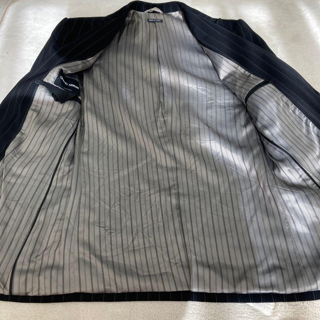 Giorgio Armani Italian black striped suit