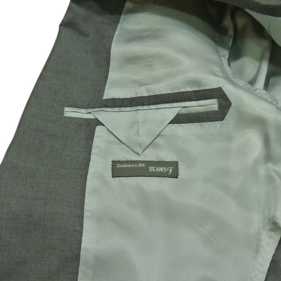 BEAMS F Single 3 Button Step Return Suit Gray 95