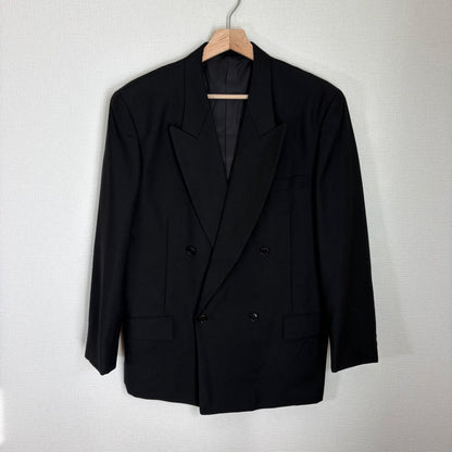 Vintage Sanyo Shokai Double Setup Black Wool Retro 90s