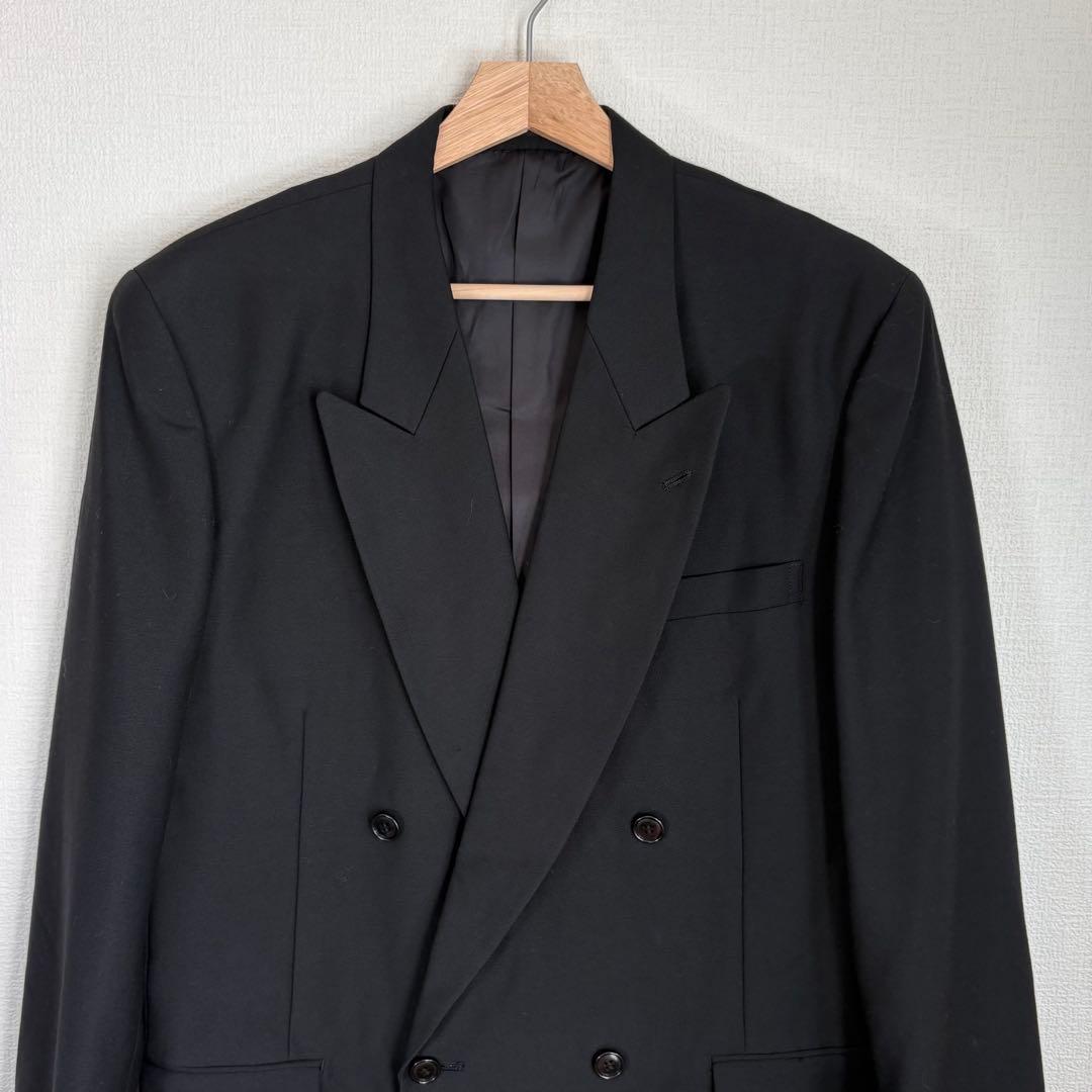 Vintage Sanyo Shokai Double Setup Black Wool Retro 90s