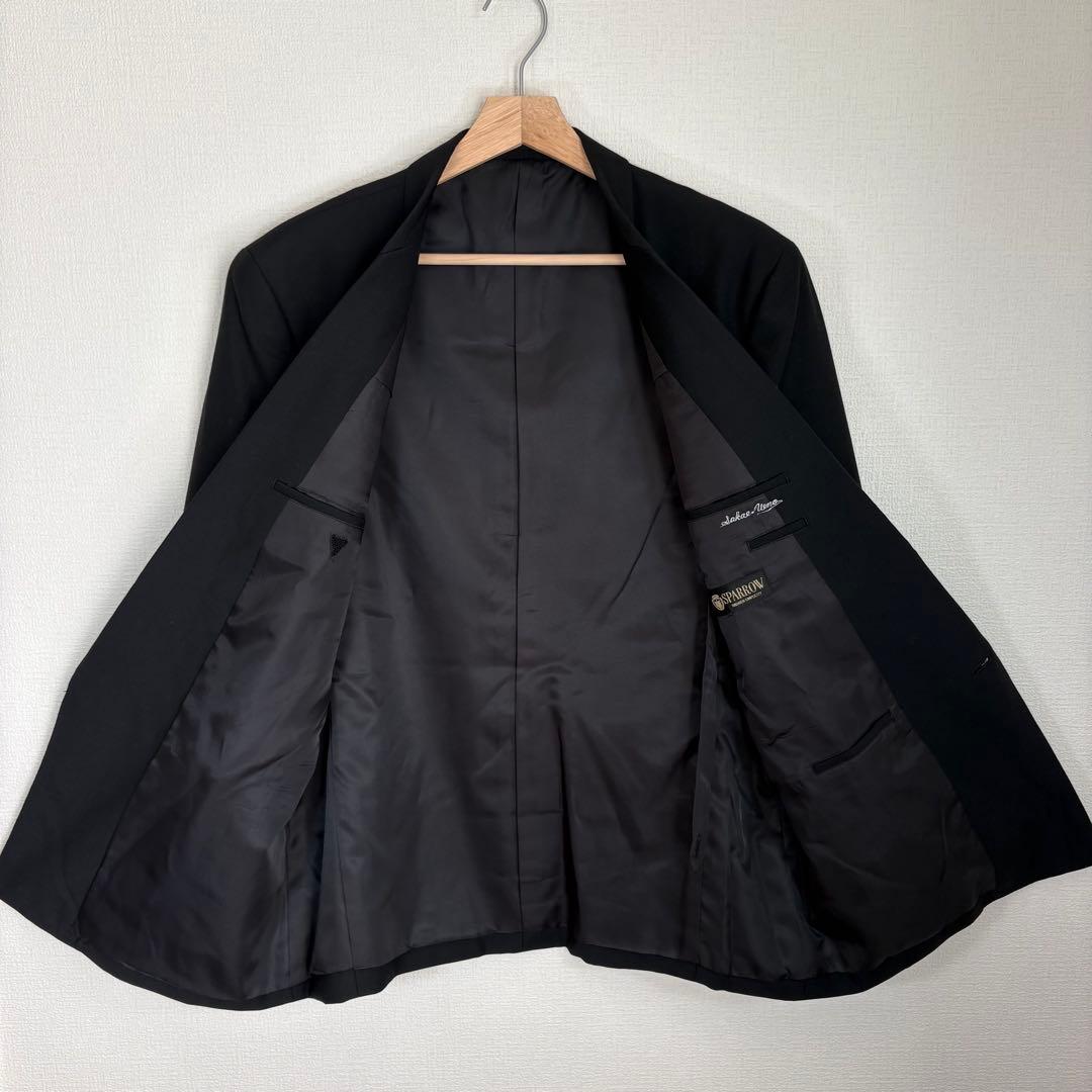 Vintage Sanyo Shokai Double Setup Black Wool Retro 90s