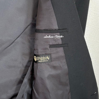 Vintage Sanyo Shokai Double Setup Black Wool Retro 90s