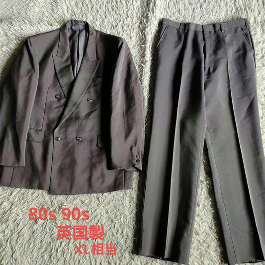 [Made in the UK] Vintage Setup Metal Button Double Button Suit XL