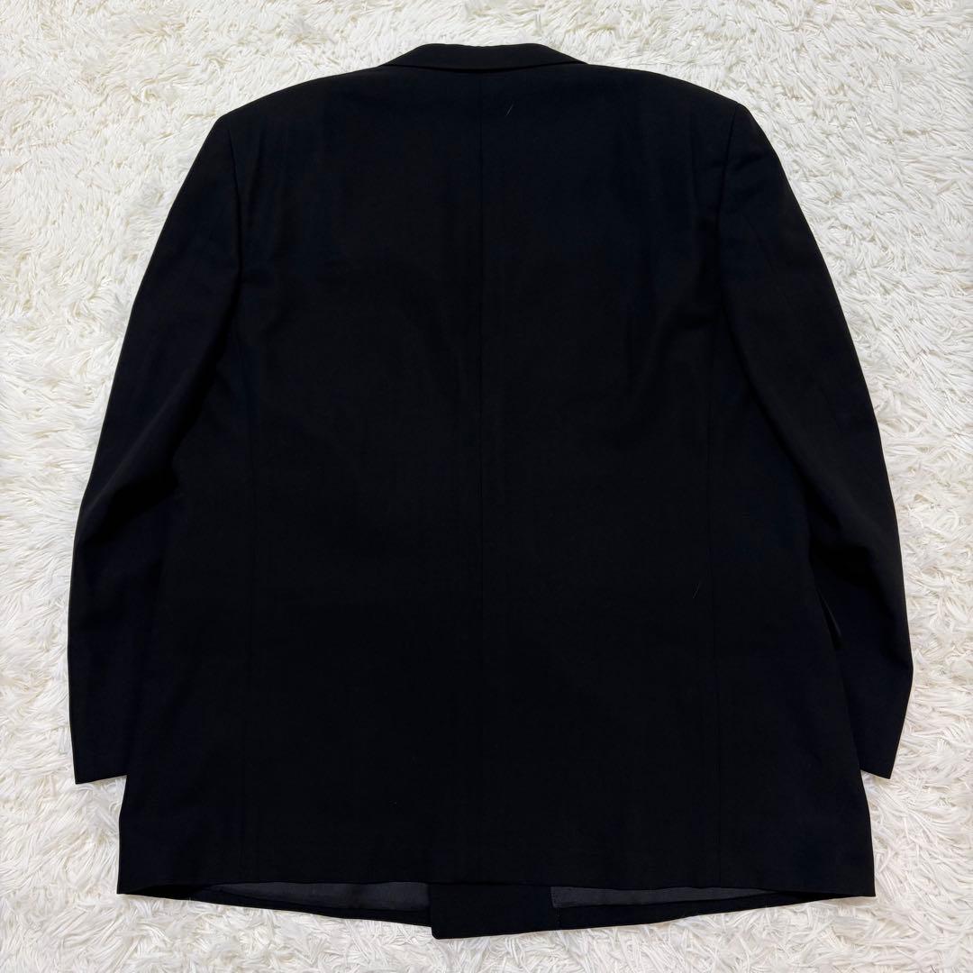 [vintage] Double-breasted black setup suit adjuster XL