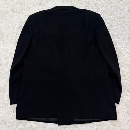 [vintage] Double-breasted black setup suit adjuster XL