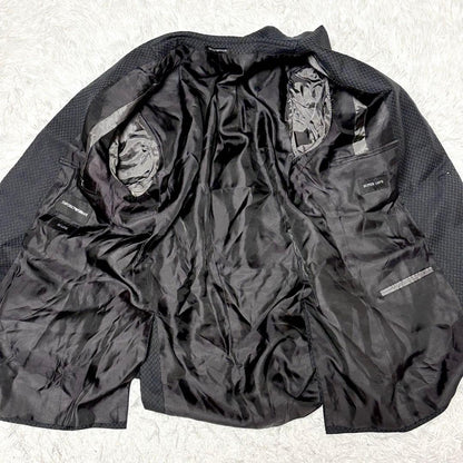 [Extremely Good Condition] Emporio Armani M Line Tailored Jacket Black All Over Pattern L