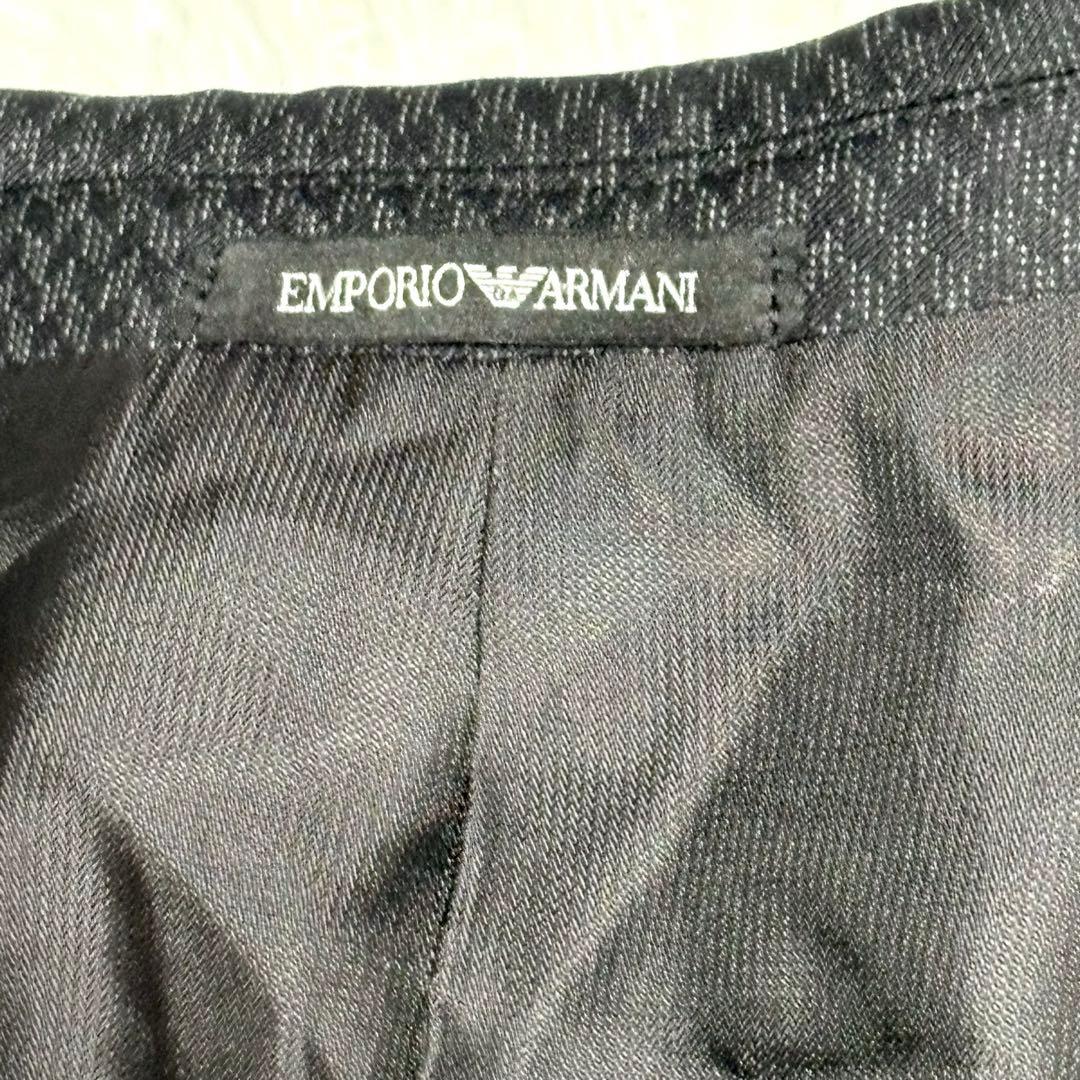 [Extremely Good Condition] Emporio Armani M Line Tailored Jacket Black All Over Pattern L