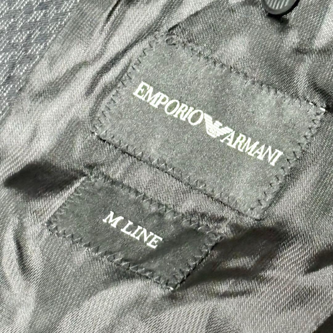 [Extremely Good Condition] Emporio Armani M Line Tailored Jacket Black All Over Pattern L