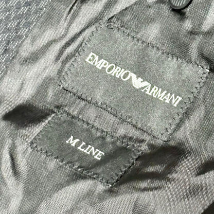 [Extremely Good Condition] Emporio Armani M Line Tailored Jacket Black All Over Pattern L