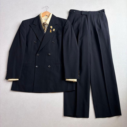 Double Suit Black A6 Setup Coming of Age Ceremony Graduation Ceremony Retro Men's