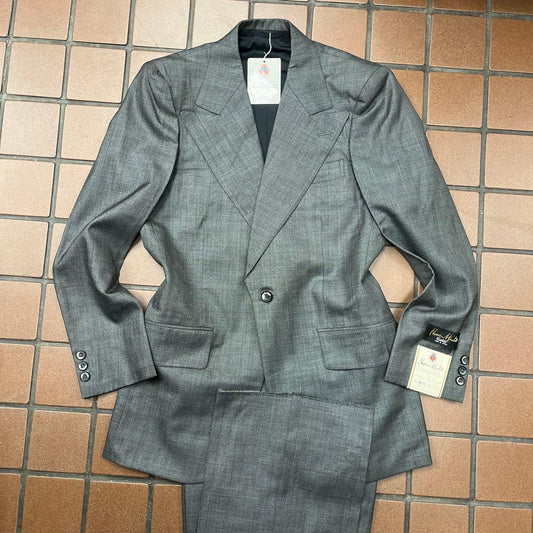 New Y4 S Men's Suit Single Suit Glossy Gray Vintage Suit