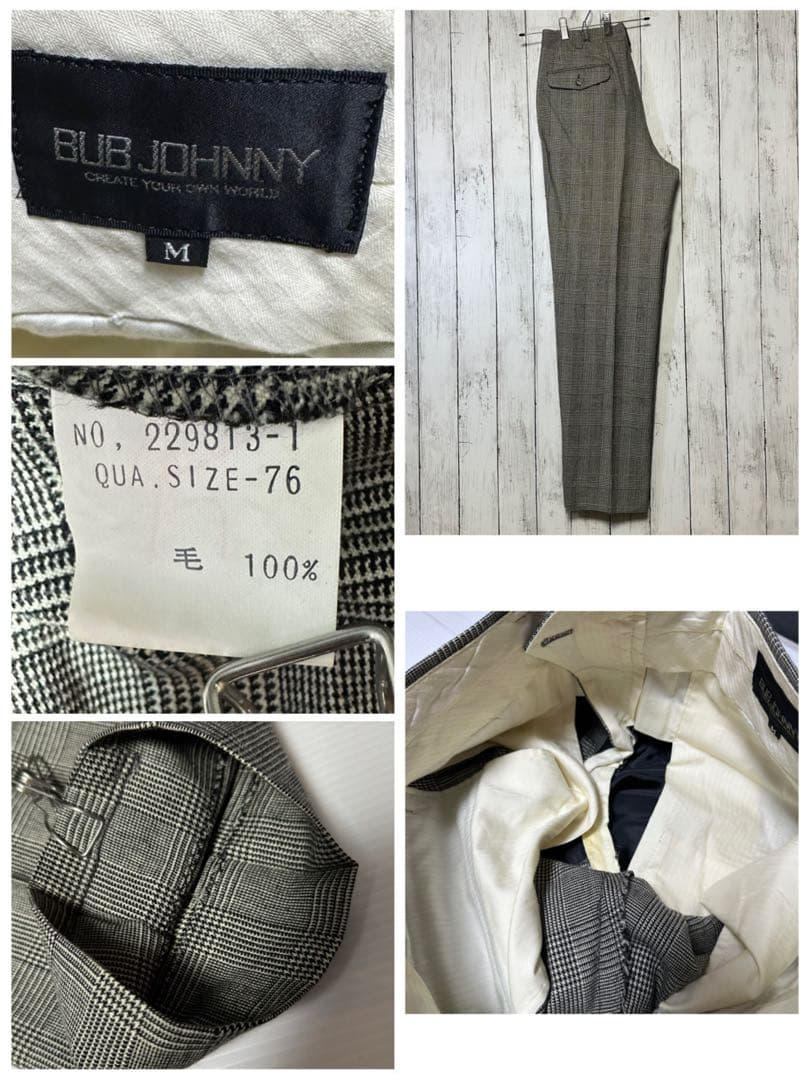 [Vintage ☆ Suit ☆ Setup] Double breasted ☆ Glen check ☆ 2 tuck L