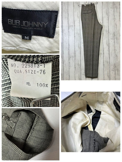 [Vintage ☆ Suit ☆ Setup] Double breasted ☆ Glen check ☆ 2 tuck L