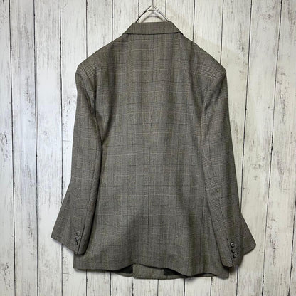 [Vintage ☆ Suit ☆ Setup] Double breasted ☆ Glen check ☆ 2 tuck L