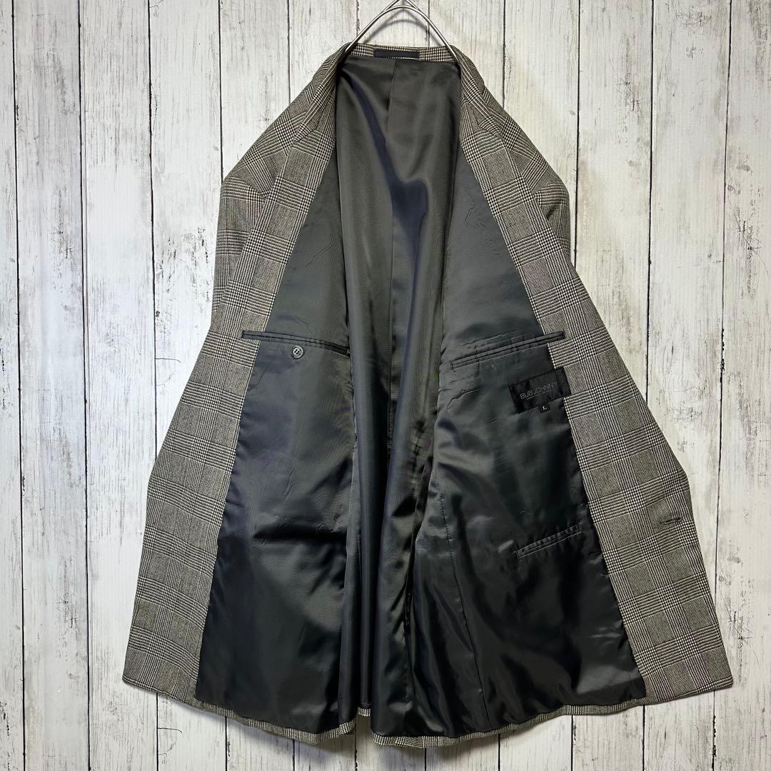 [Vintage ☆ Suit ☆ Setup] Double breasted ☆ Glen check ☆ 2 tuck L