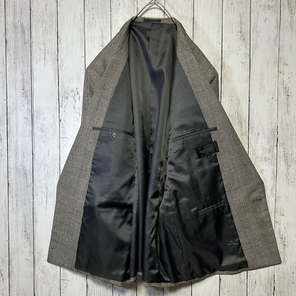 [Vintage ☆ Suit ☆ Setup] Double breasted ☆ Glen check ☆ 2 tuck L