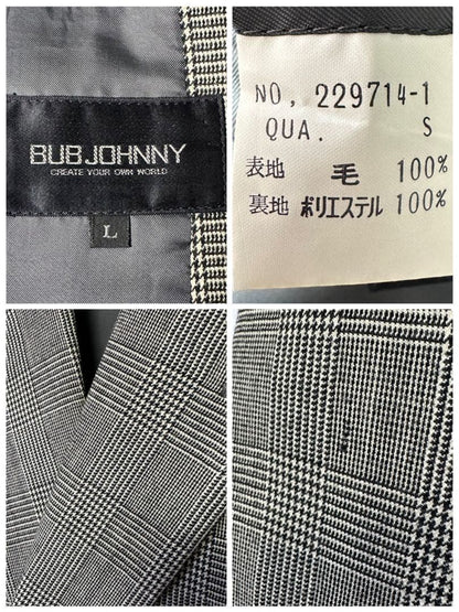 [Vintage ☆ Suit ☆ Setup] Double breasted ☆ Glen check ☆ 2 tuck L