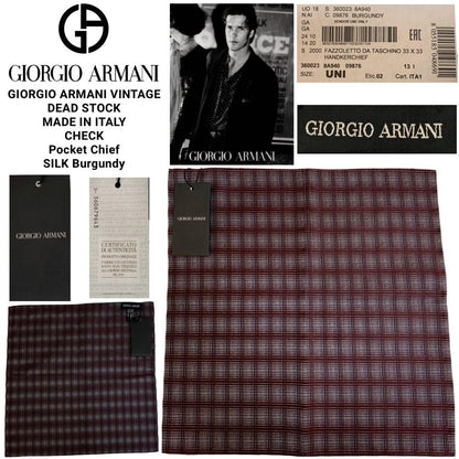 GIORGIO ARMANI Dead Stock Black Tag Made in Italy Pocket Square