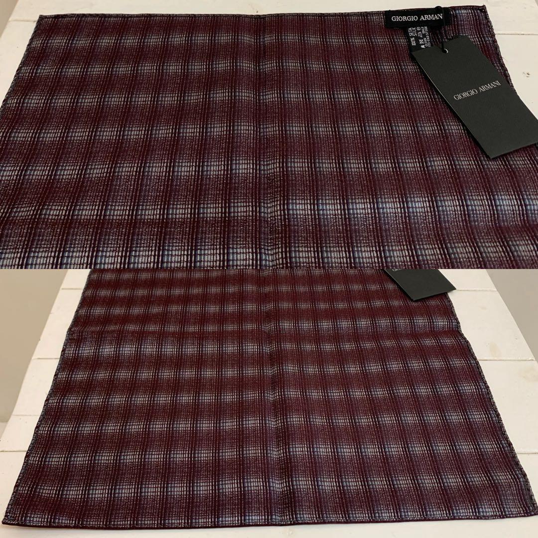 GIORGIO ARMANI Dead Stock Black Tag Made in Italy Pocket Square