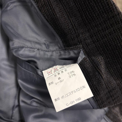 7AS10 Check pattern tailored jacket glossy dark gray vintage clothing