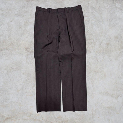 00vintage Slacks Casual Mode Stripe Cupro Gray