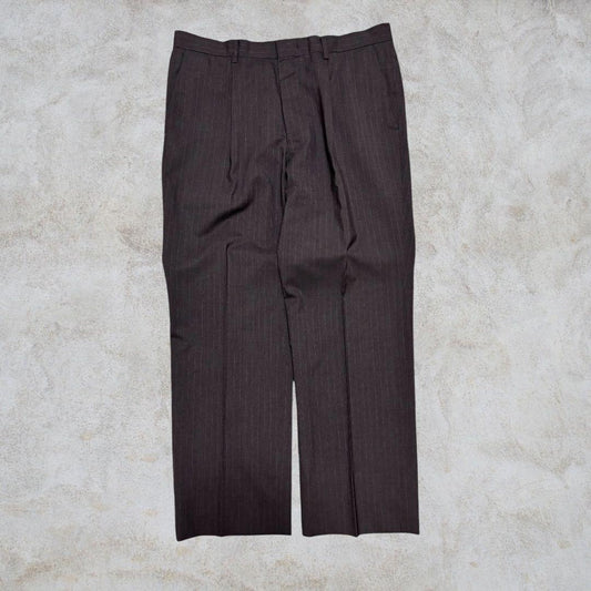 00vintage Slacks Casual Mode Stripe Cupro Gray