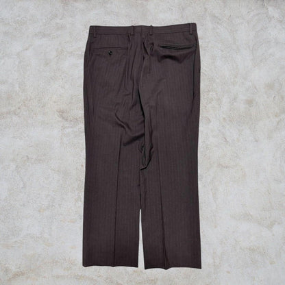 00vintage Slacks Casual Mode Stripe Cupro Gray