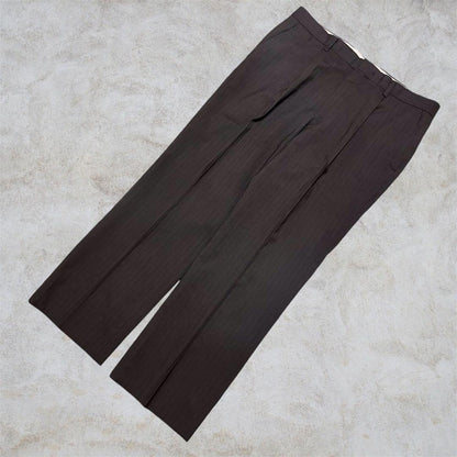 00vintage Slacks Casual Mode Stripe Cupro Gray