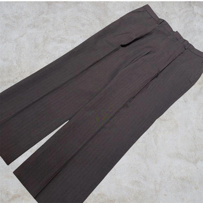 00vintage Slacks Casual Mode Stripe Cupro Gray