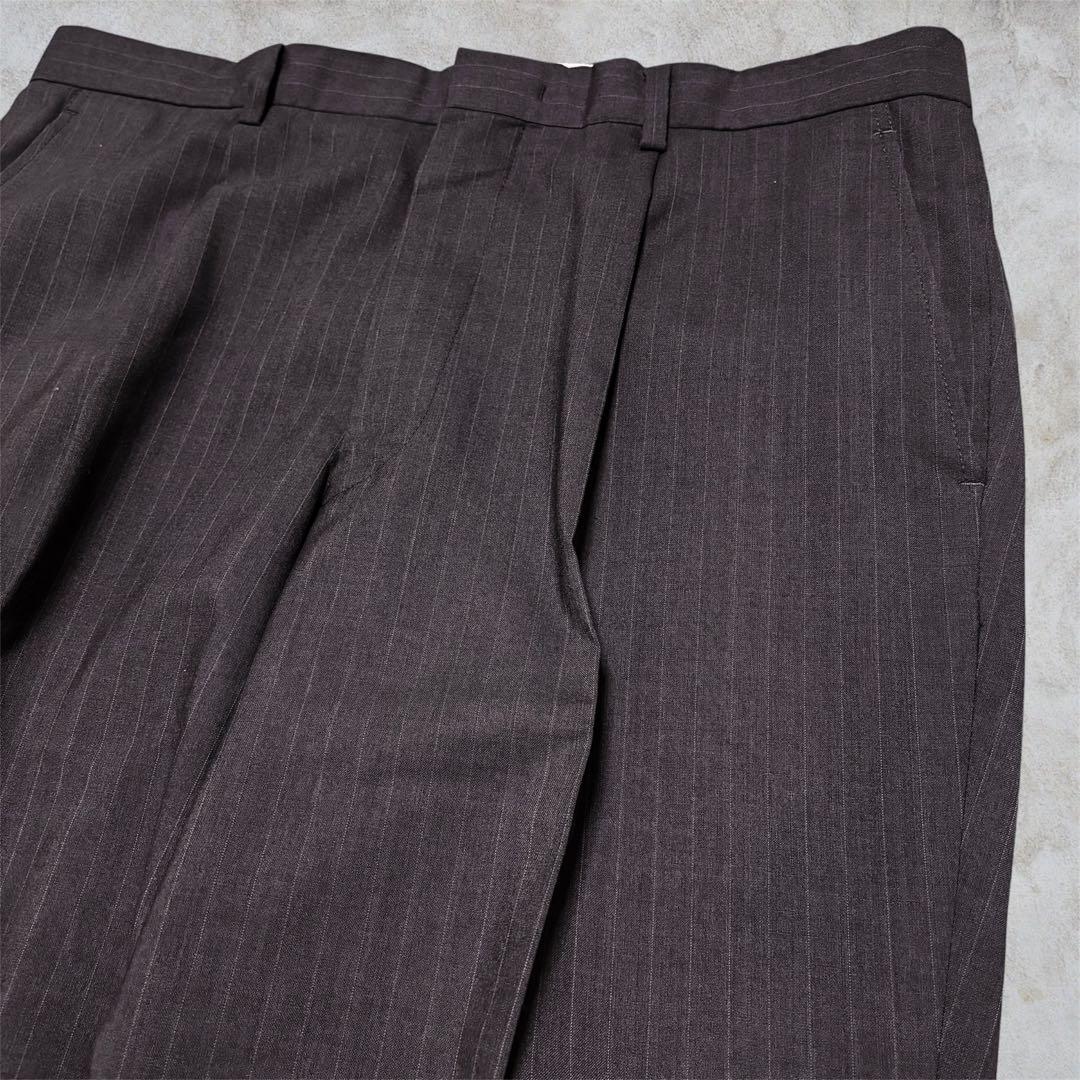 00vintage Slacks Casual Mode Stripe Cupro Gray
