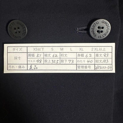 Casual suit setup navy blue double breasted made in Japan 2XL