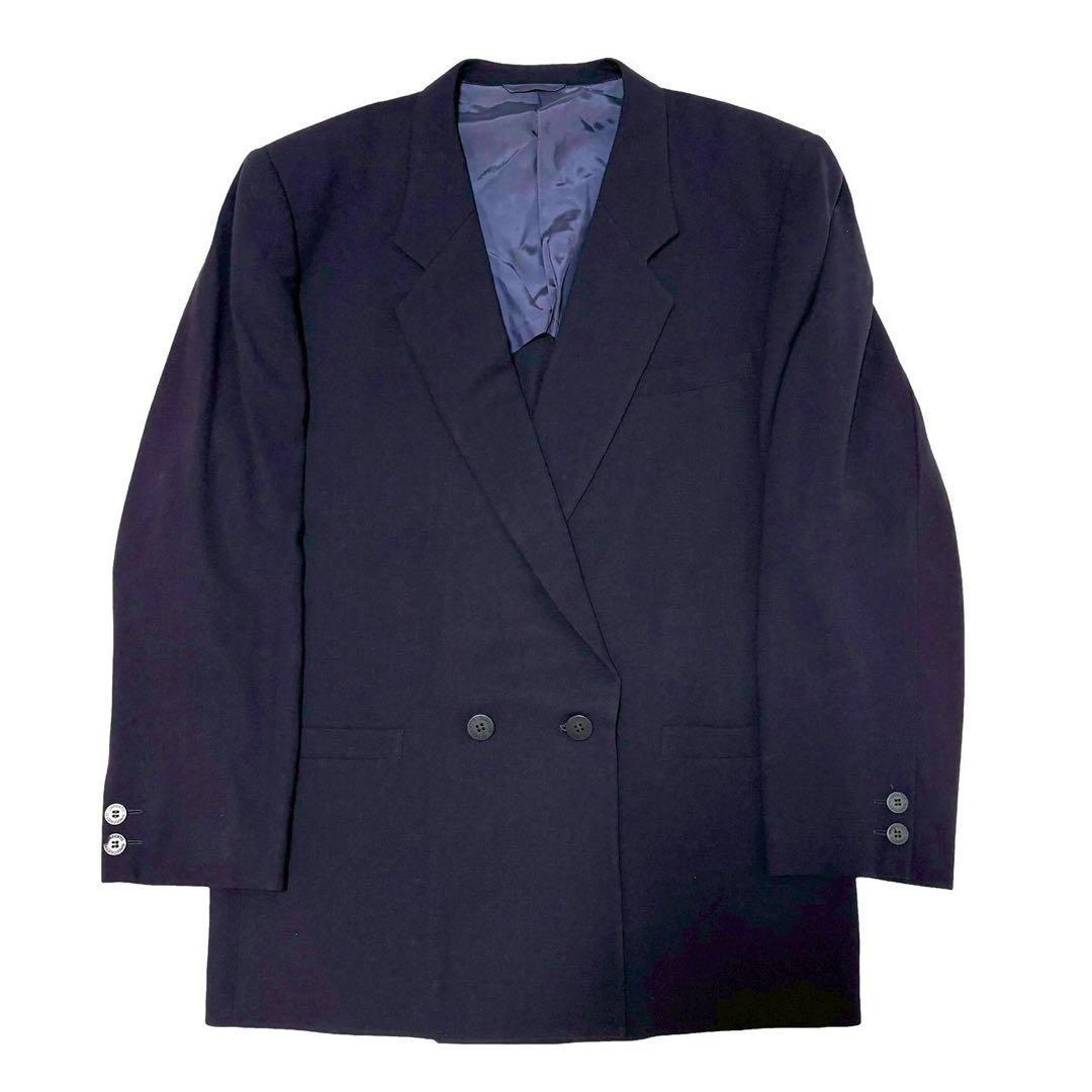 Casual suit setup navy blue double breasted made in Japan 2XL