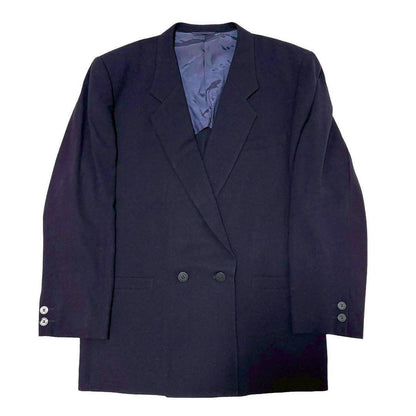 Casual suit setup navy blue double breasted made in Japan 2XL