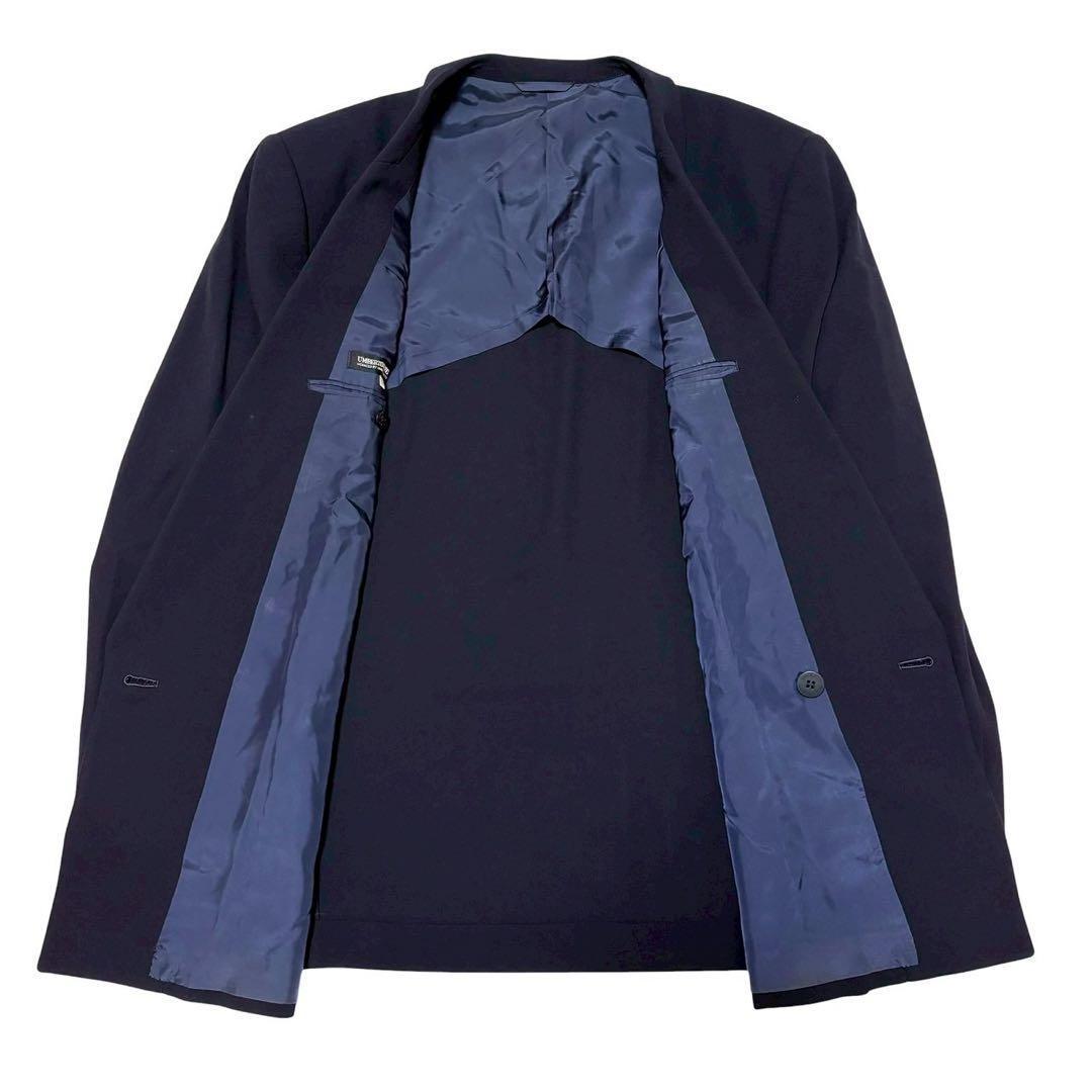 Casual suit setup navy blue double breasted made in Japan 2XL