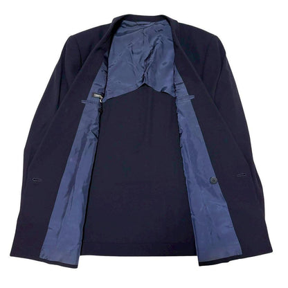 Casual suit setup navy blue double breasted made in Japan 2XL