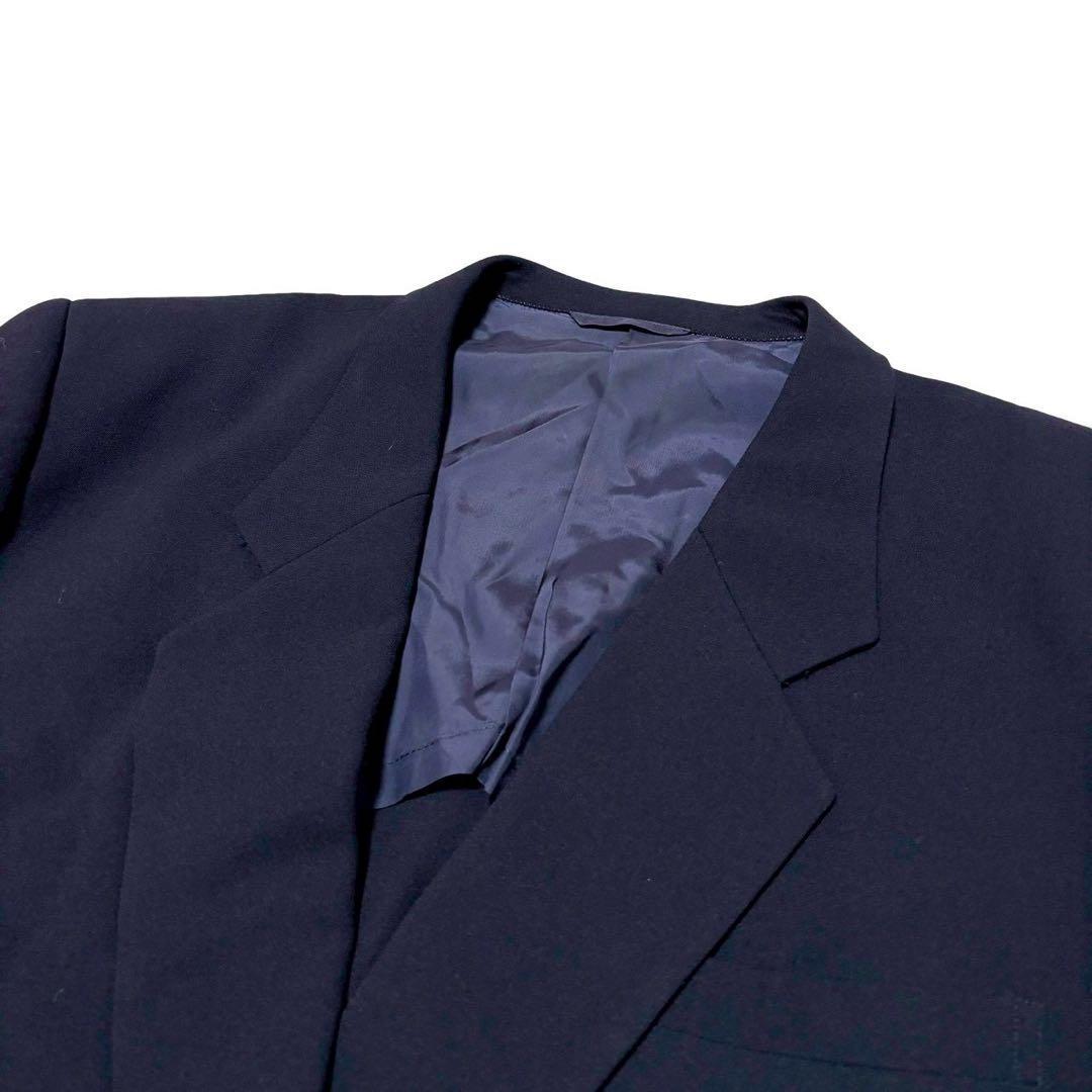 Casual suit setup navy blue double breasted made in Japan 2XL