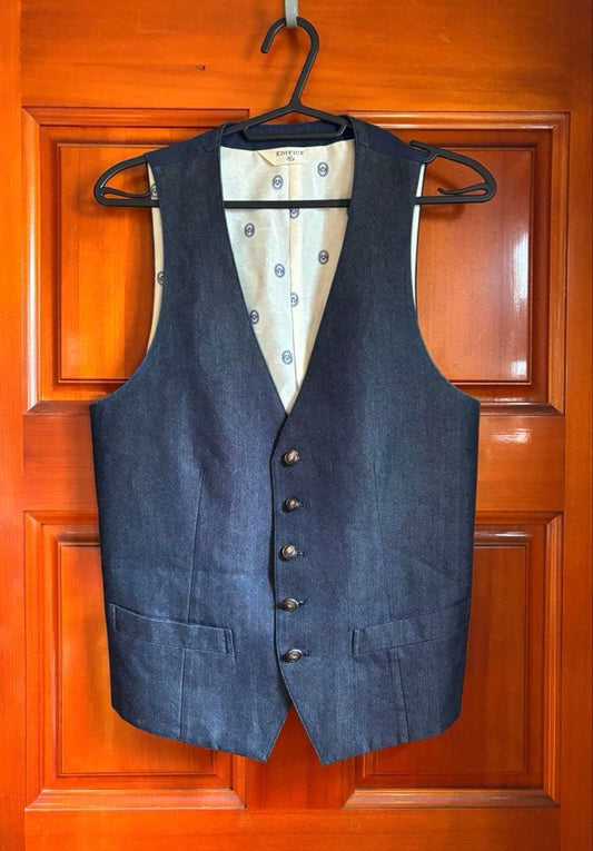 [Vintage] ⭐︎★20 years ago⭐︎★ Denim material/suit vest (EDIFICE)