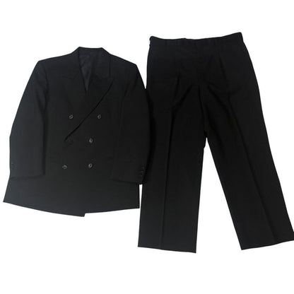 [vintage] Double breasted setup black 6B wool 90s