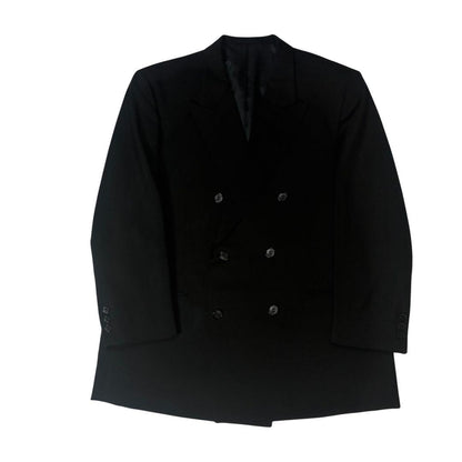 [vintage] Double breasted setup black 6B wool 90s